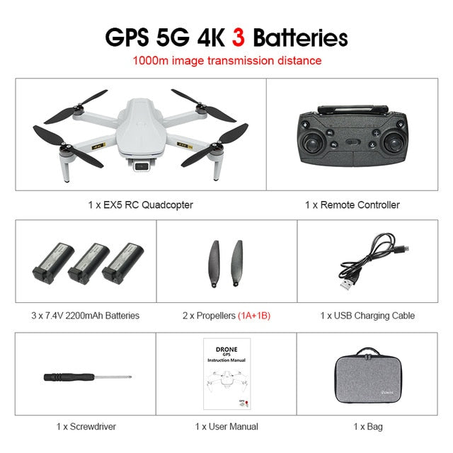 Eachine EX5 30mins Flight Time 4K GPS Brushless Motor Foldable