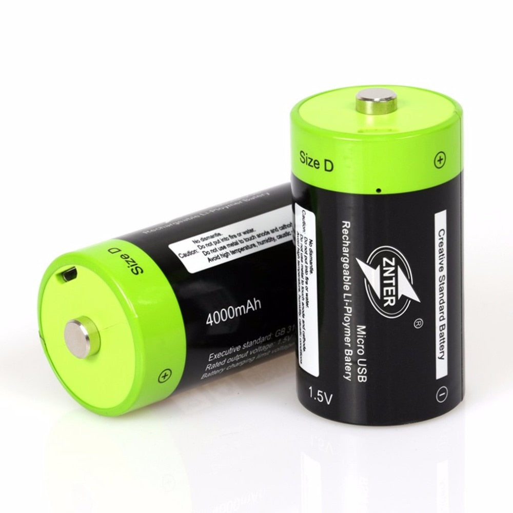 ZNTER 1.5V 4000mAh Battery Micro USB Rechargeable Batteries