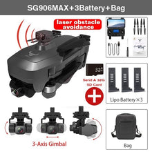 Load image into Gallery viewer, SG906Max 3-Axis Gimbal Camera Collision Avoidance Professional Brushless Motor
